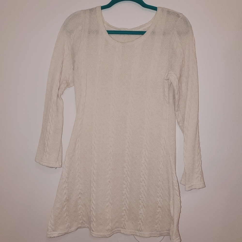 Women's Sweater Tunic/ Dress - Off White 0142